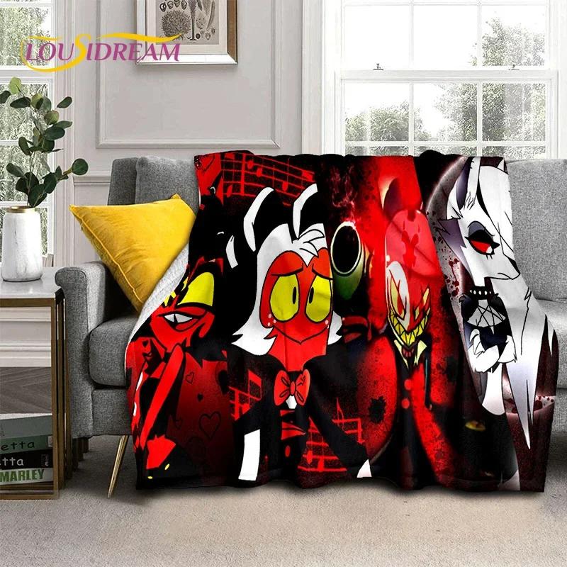 3D H-Helluva Boss Blitzo H-Hazbin Hotel Cartoon Blanket,Soft Throw Blanket for Home Bedroom Bed Sofa Picnic Office Cover Blanket