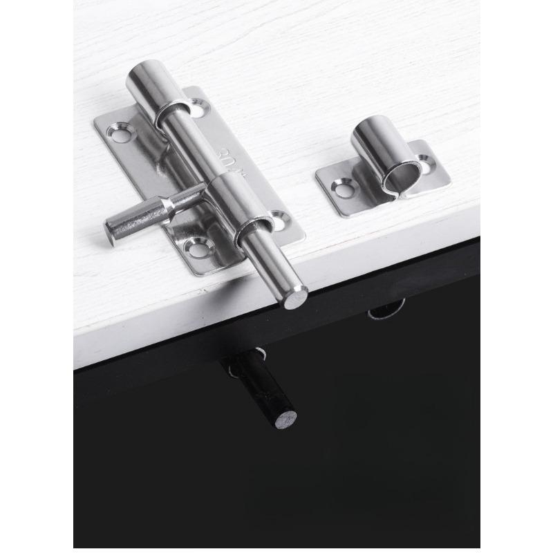 1SET 304 Edelstahl Oberflächenriegel verdickter Türriegel Diebstahlsicherung linker und rechter Türverschluss, Badezimmer Holztürriegel Haushaltsbeschläge