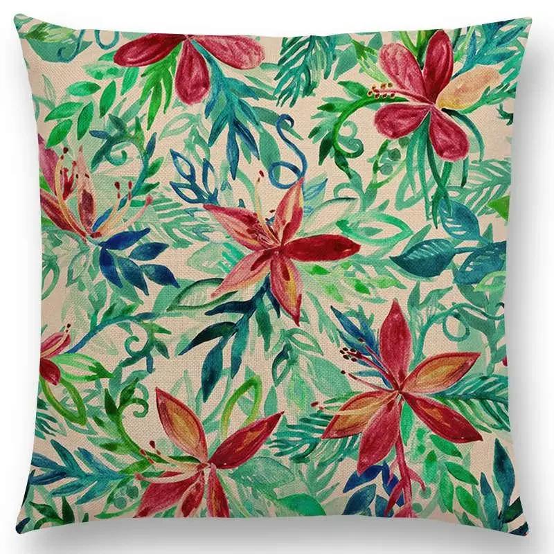 Nordic Throw Pillow Case Spring Leaves Print Cushion Cover Home Decor / Pillow Covers for Sofa Cushion Covers Hogar