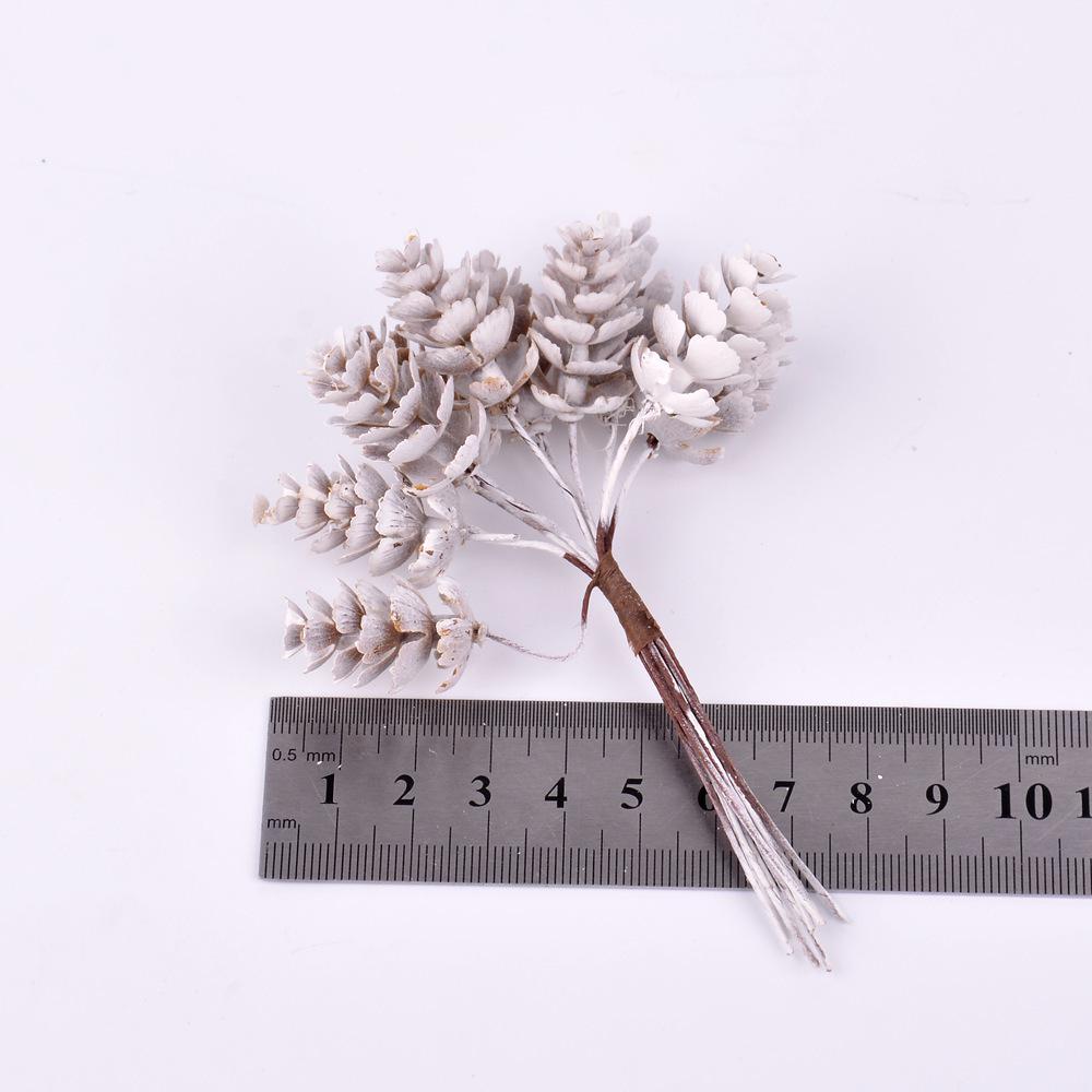Snow White Pine Cones Artificial Plant Bouquet Christmas Party Decoration for Home Decor Xmas Tree Ornaments Wreath Accessories