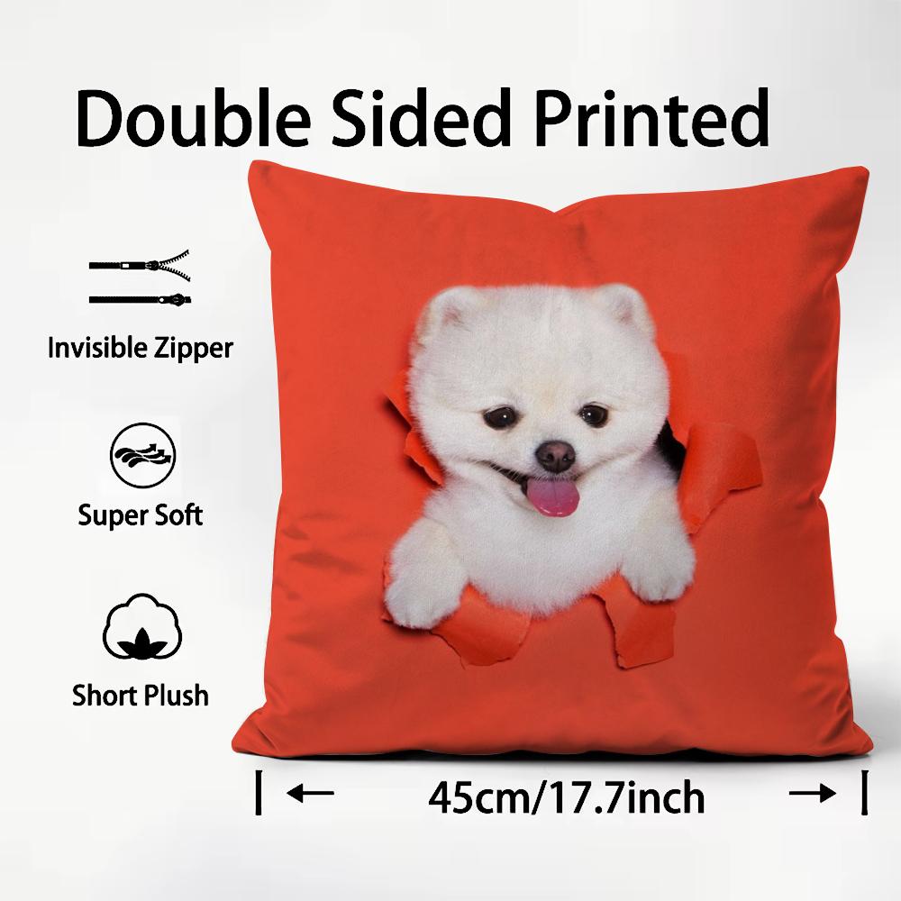 Cute Naughty Cute Cats Dogs Cushion Cover Pattern Printed Pillowcase for Living Room Sofa Cushion Cover & Bedroom Decor
