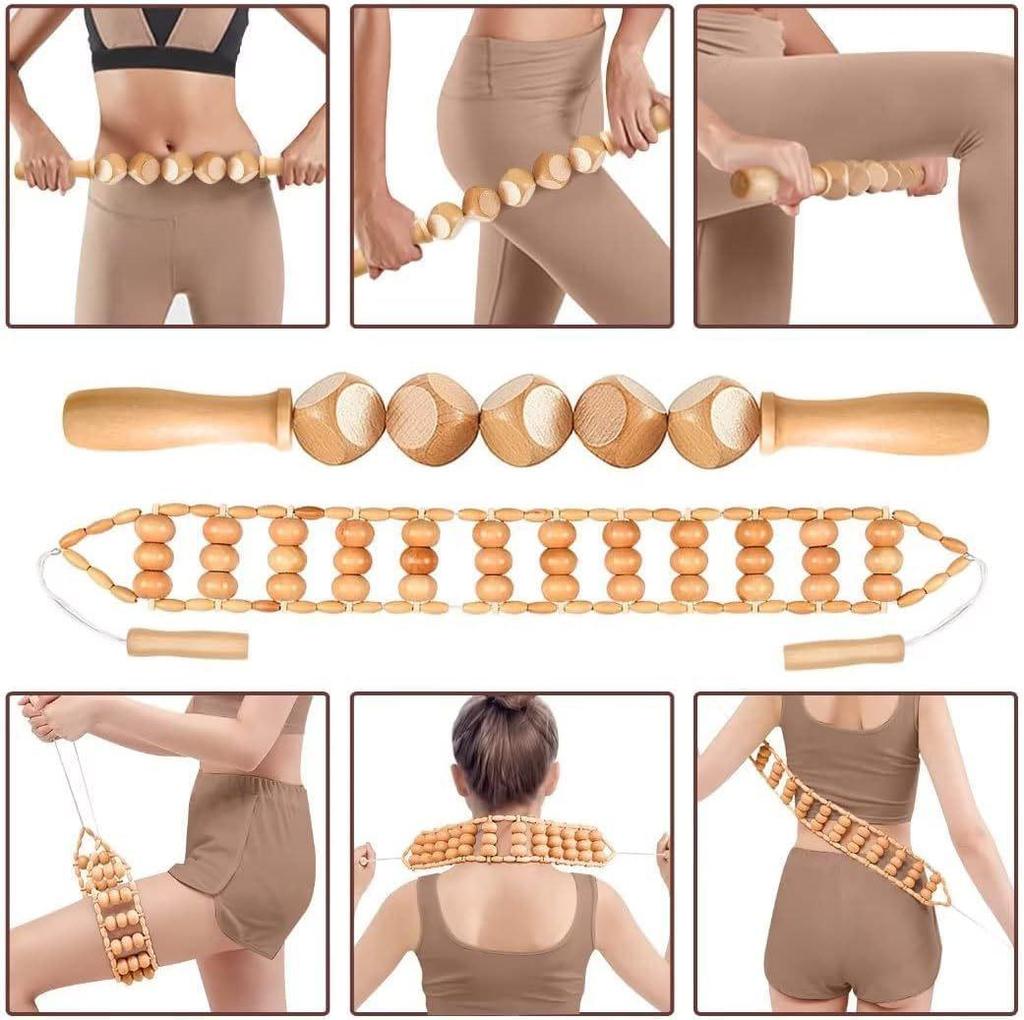 Cross-Border Full Body Massage Stick Set - Includes Waist, Neck, Spine, Back, Shoulder, Leg Roller & Gua Sha for Fitness