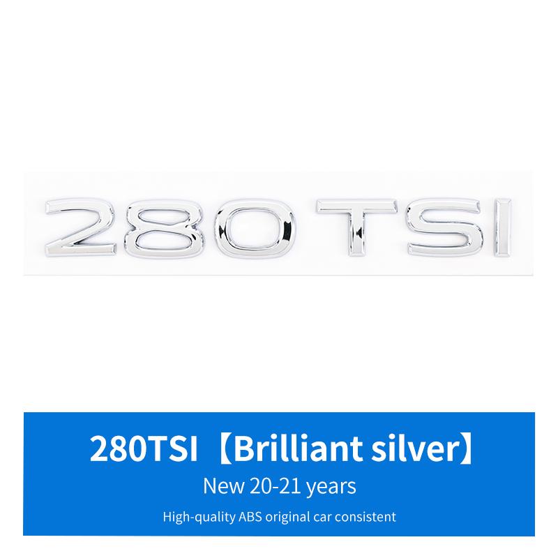 New ABS Letters Emblem 280TSI 330TSI 380TSI Rear Trunk Badge Sticker for VW volkswagen GOLF Series Car Styling Decoration NG5