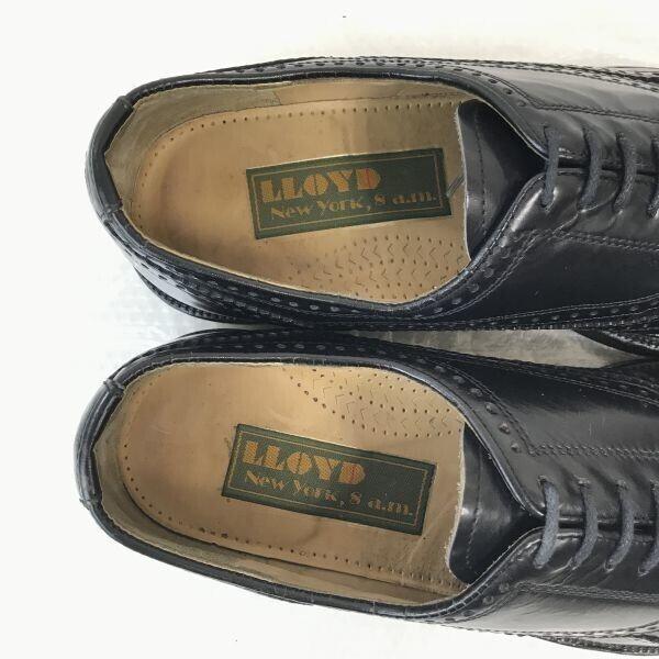 Vintage LLOYD Leather Wingtip Full Brogue Shoes [10/28.5/Black] Germany(USED)