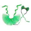 StPatricks Festival Cat Costume Dog Tulle Skirt Sequins Bowknot Headband Pet Irish Theme Dress Up Clothing Photo Outfit