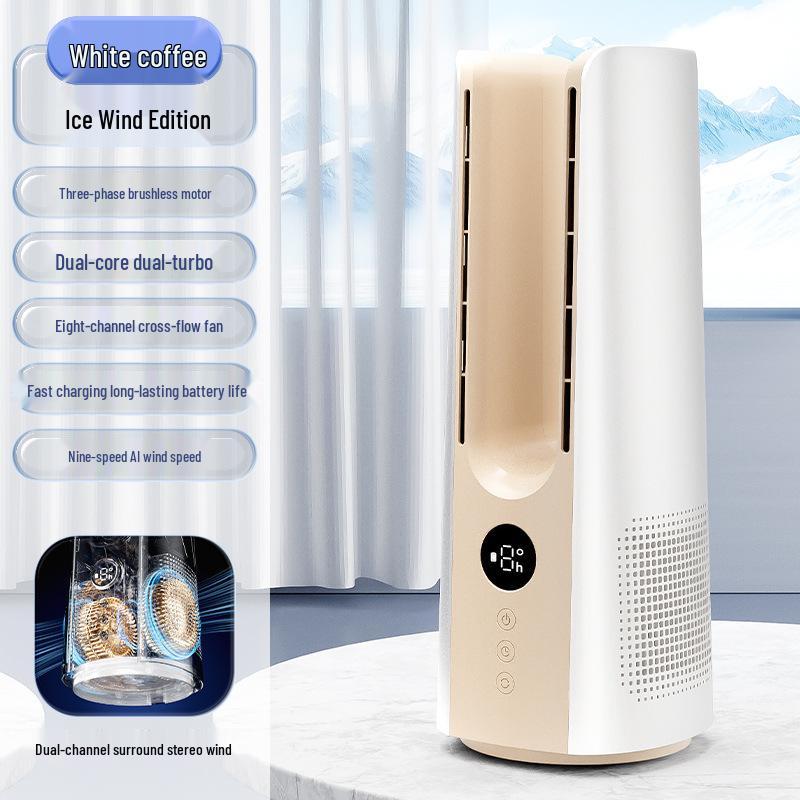 Double Turbine Leafless Fan & Humidifier: Mini Dual Tower, High Wind, USB-Powered, Humidifying Spray Industry Leader, Custom Factory