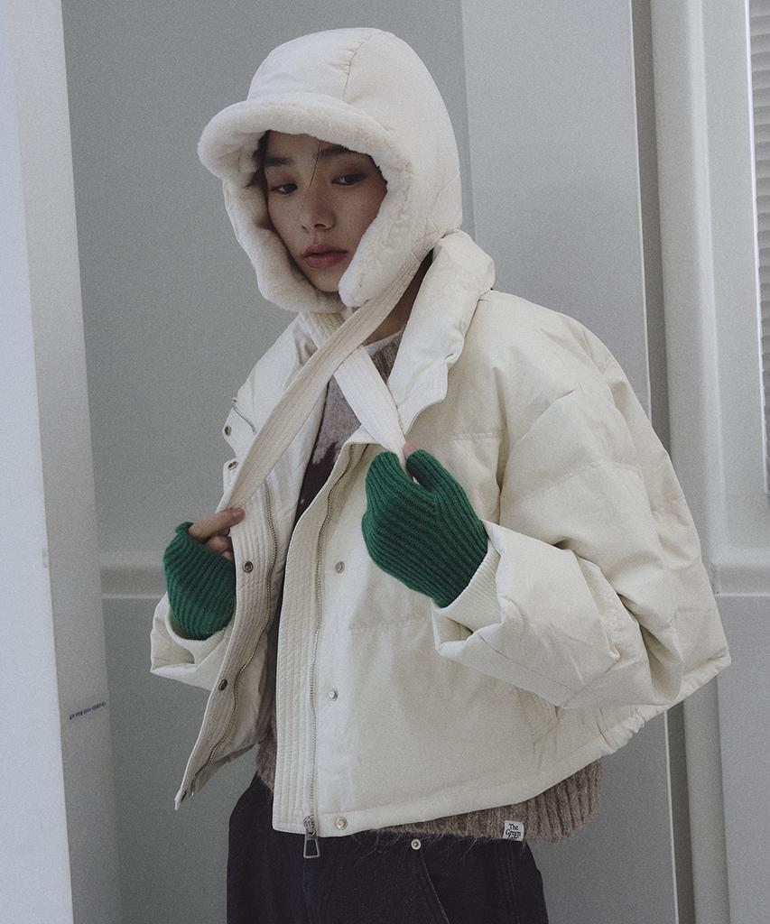 THE GREEN LAB Fur Padded Balaclava [Ivory]