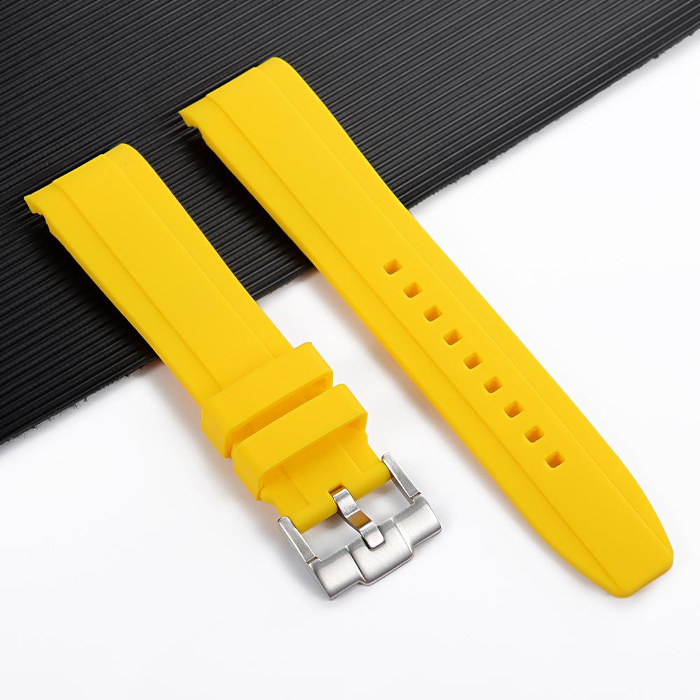 Hochwertiges Kautschukarmband mit gebogenem Ende 20mm 22mm Silikon-Uhrenarmband für Swatch für Omega Moonswatch Armband Wasserdichtes Armband