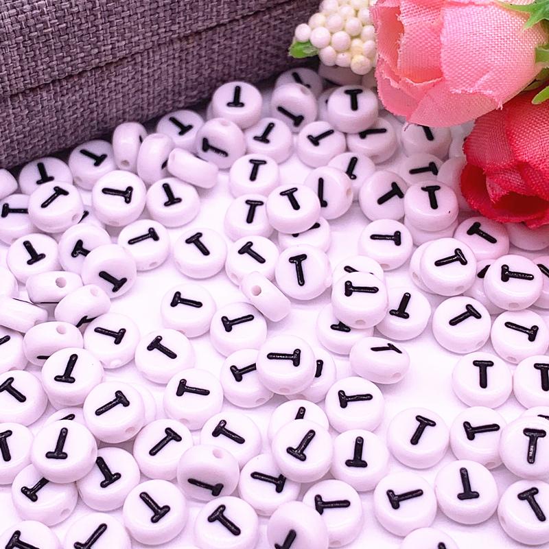 100pcs/lot 7x4mm 26 Letter Beads Round Shape Beads Alphabet Letter Charms for Make Jewelry Accessories