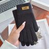 Winter Warm Fashion Knitted Gloves Windproof Solid Color Touch Screen Gloves Thickened Full Finger Guantes Female Gloves