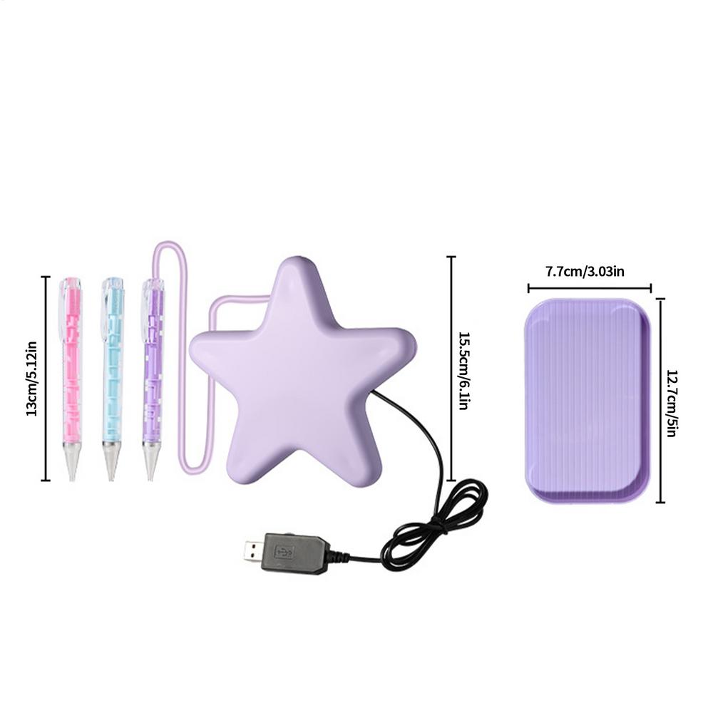 

Rhinestone Painting Pen Wax Free Bead Applicator With Tray Rhinestone Art Pens Electric For Craft DIY Home Decor Adults Beginner фіолетовий