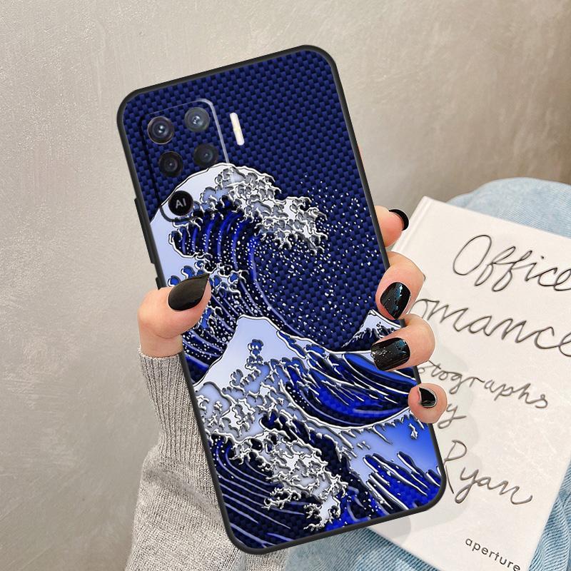 Great Kanagawa Wave Case For Oppo A54 A74 A94 A17 A57 A77 A76 A16 A96 A18 A60 A80 A40 A38 A58 A78 A98 A15 A5 Pro