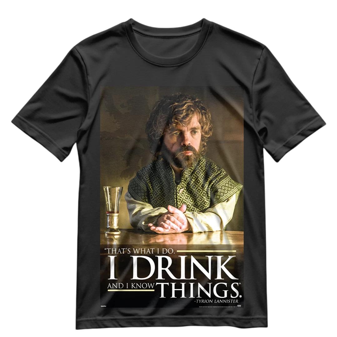 Game Of Thrones T Shirt Tyrion Lannister I Drink And Know Things Shirt S-XXXL S