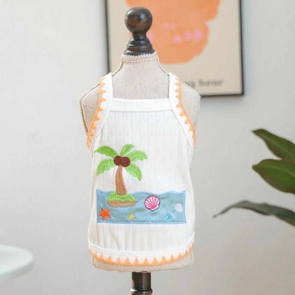 

Embroidery Print Summer Pet Vest Lightweight Cat Thin Clothes Indoor and Outdoor XL белый