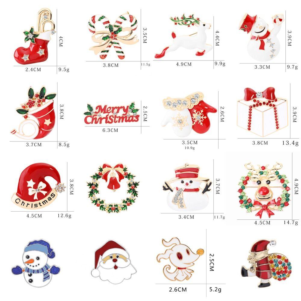 Snowman Santa Rhinestone Badge Fashionable New Year Pins Christmas Brooch  New Year Jewelry