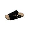 Large Size Retro Slippers Women's Summer Wear New One-word Flat-bottomed Cool Slippers Size 43