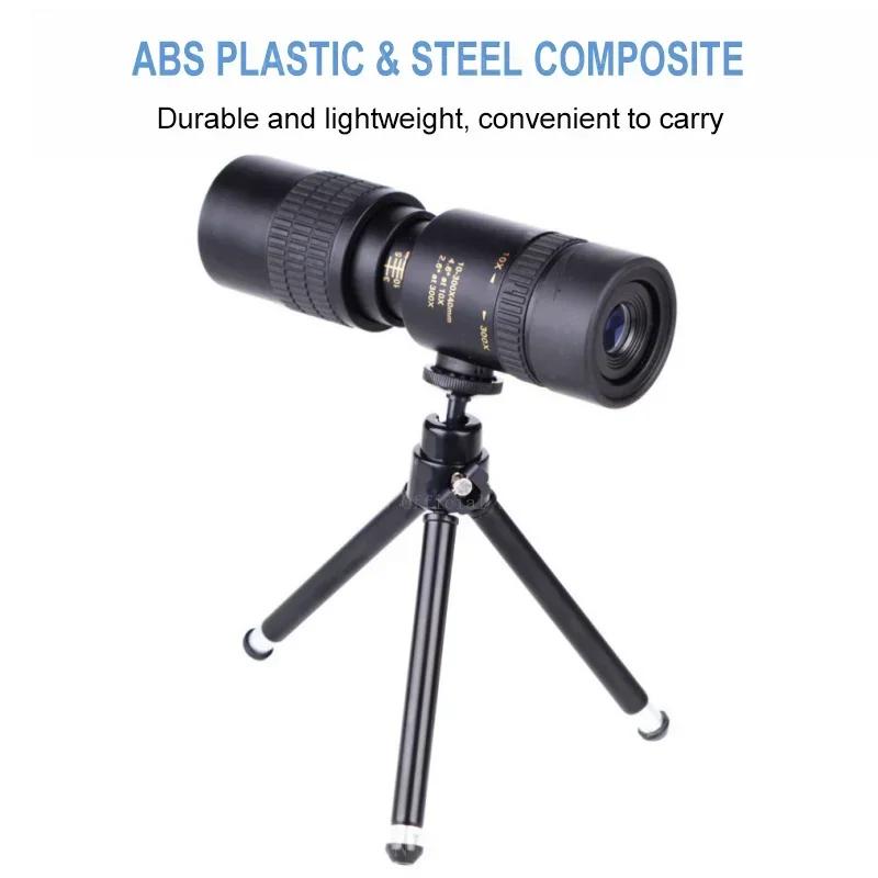 10-300X40 Zoom Powerful Binoculars Long Range Professional Monocular Telescope HD High Quality BAK4-Prisms Portable for Camping