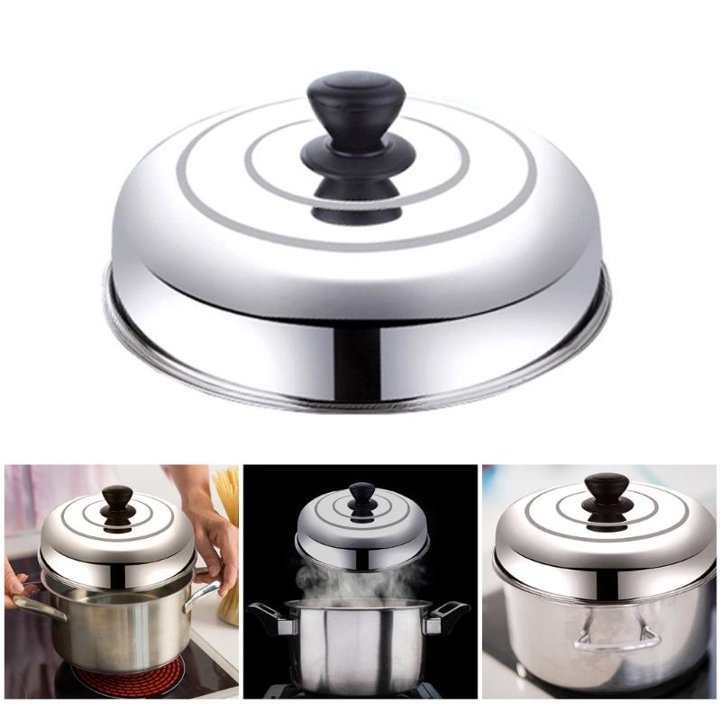 Thickened Stainless steels Wok Cover Cooker Replacement Lid Cooking Pot Covers Kitchen Tool for Home Hotel Restaurant
