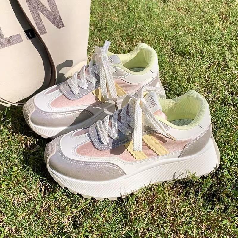 

Thick-soled heightened little dad shoes for women s 2025 spring new fashion versatile sports and leisure waffle Forrest Gump shoes 35
