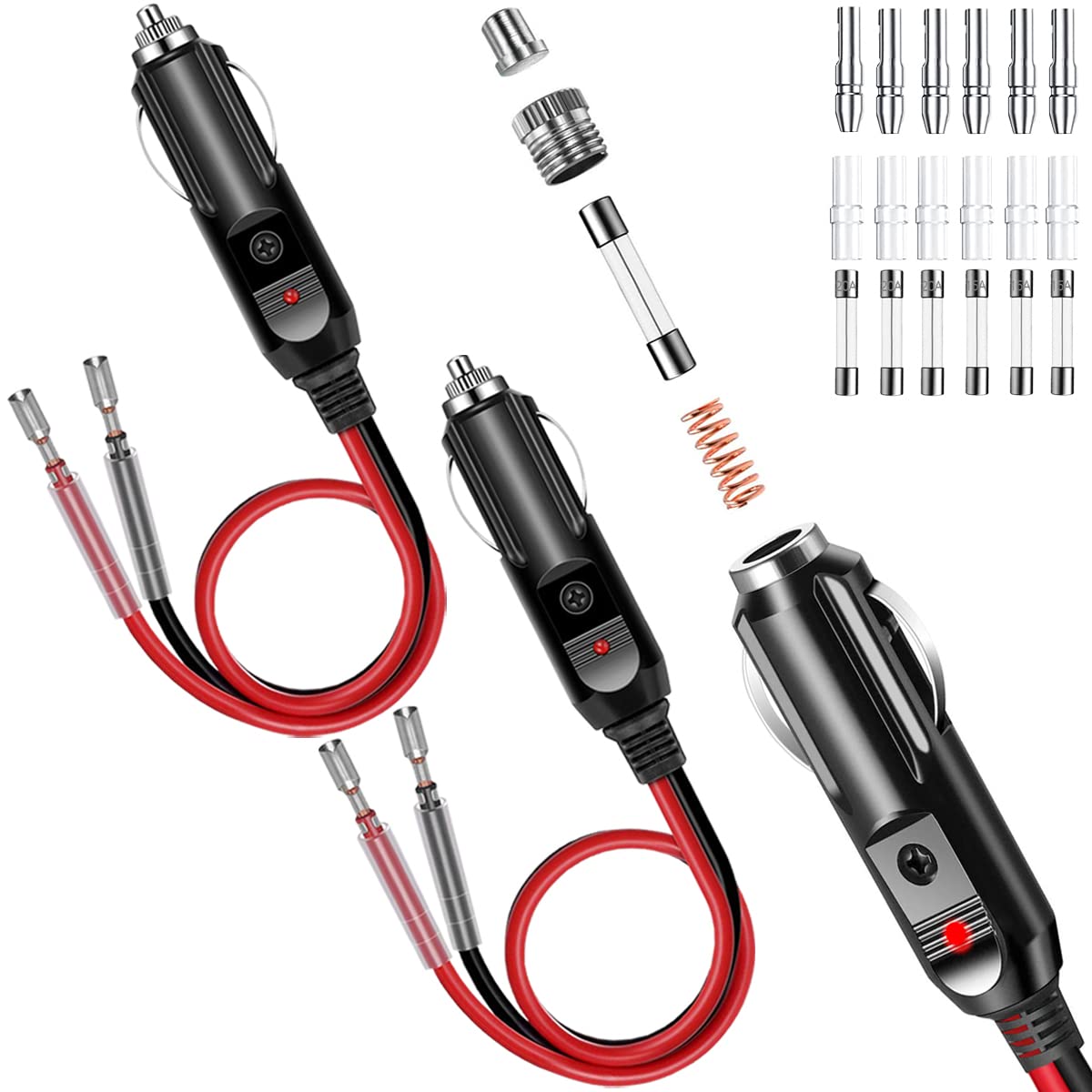 

MKBKLLJY 3 шт. Замена штекера прикуривателя Штекер прикуривателя с A.3x 1FT 16AWG Cigar