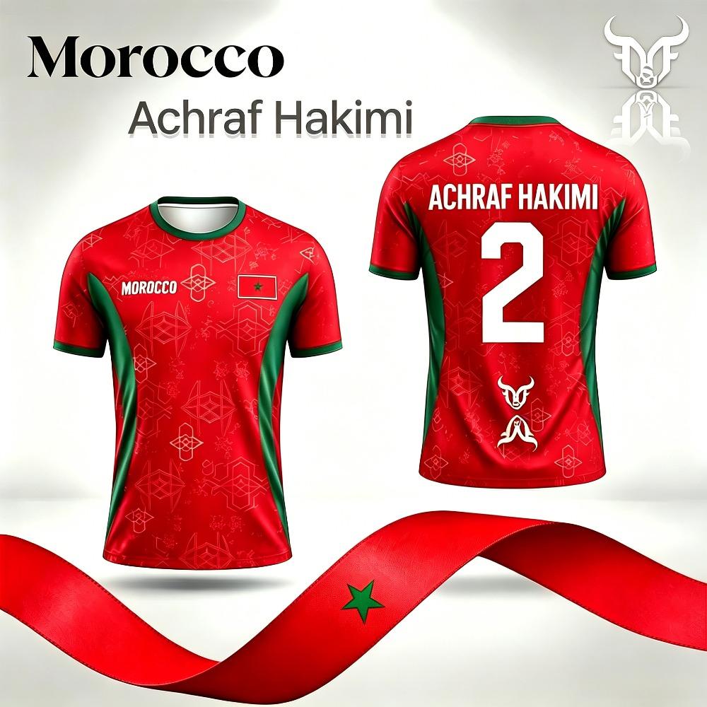 2026 Summer Morocco Flag Print Jersey 3D Printed T-shirtBreathable Quick Dry Fashion Streetwear Sports Sleeve Men's Tee Shirt