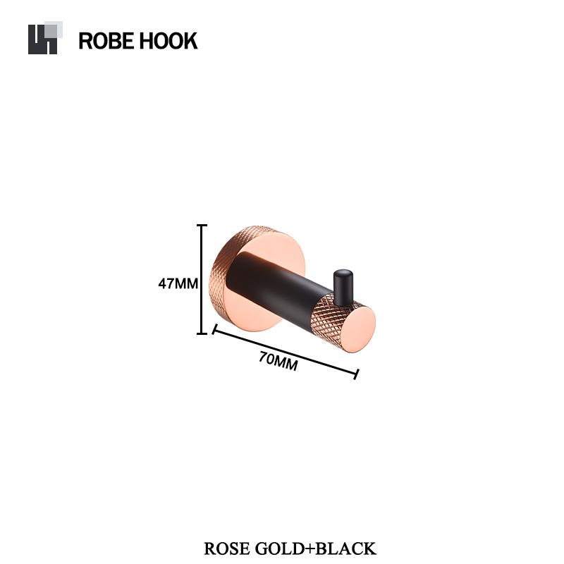 

Rose Gold &Black Wall Mount Shelf Toilet Bath Hardware Paper Holder Towel Bar Rack Robe Hook Hanger Bathroom Accessories