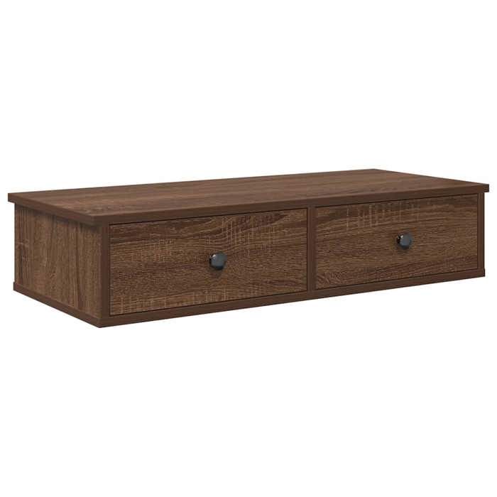 VidaXL Wall Shelf with Drawers Brown Oak Engineered Wood 859956