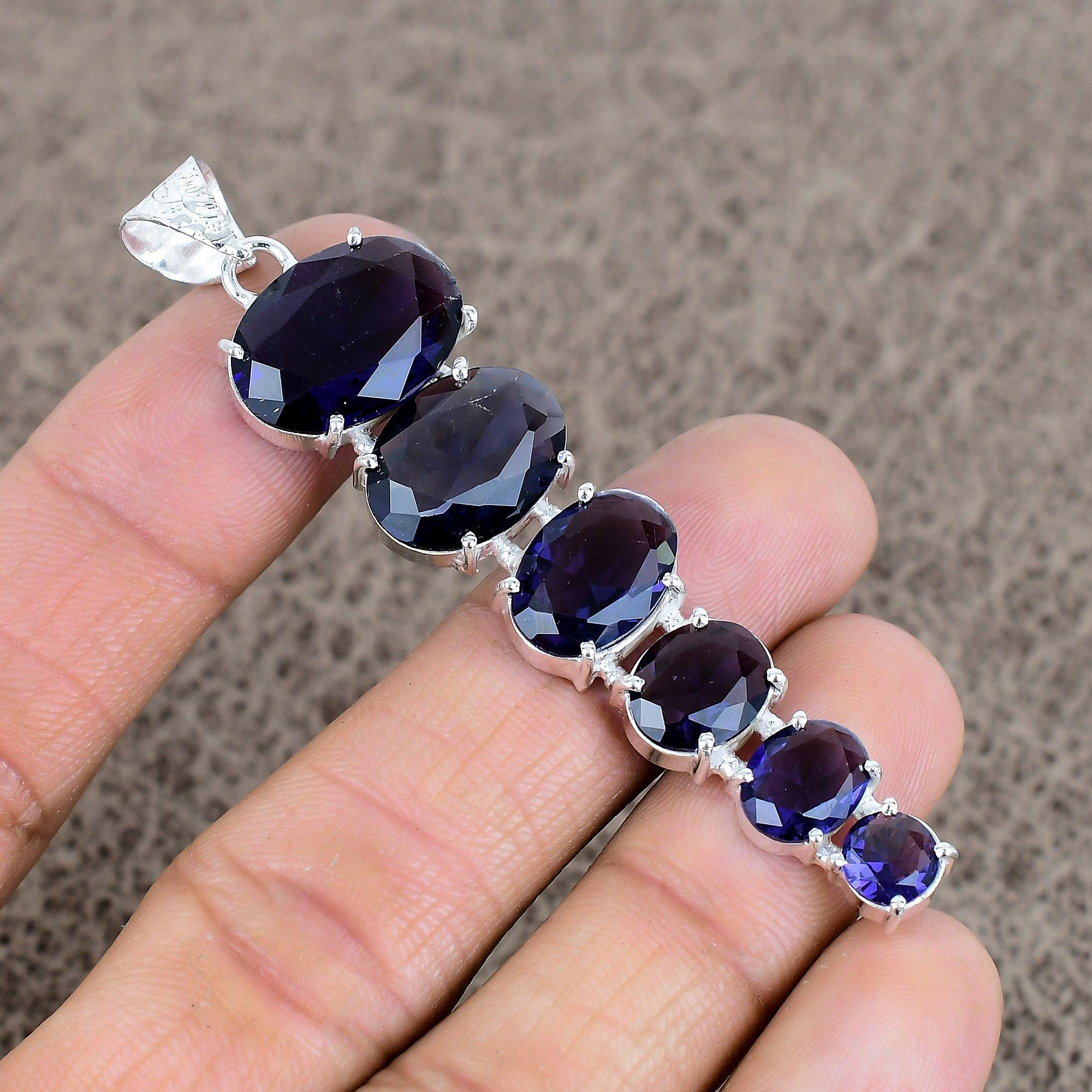 

Amethyst Gemstone Handmade 925 Sterling Silver Jewelry Pendant 3.03 KKG-76