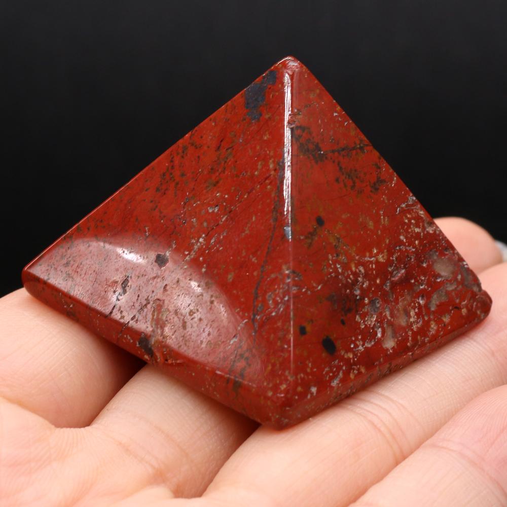 1Pc Reiki Healing Crystal Pyramid Ornament Decoration Energy Natural Stone Quartz Agate Amethyst Jade Gemstone Home Decor Jewelry Mini Furnishings 4cm