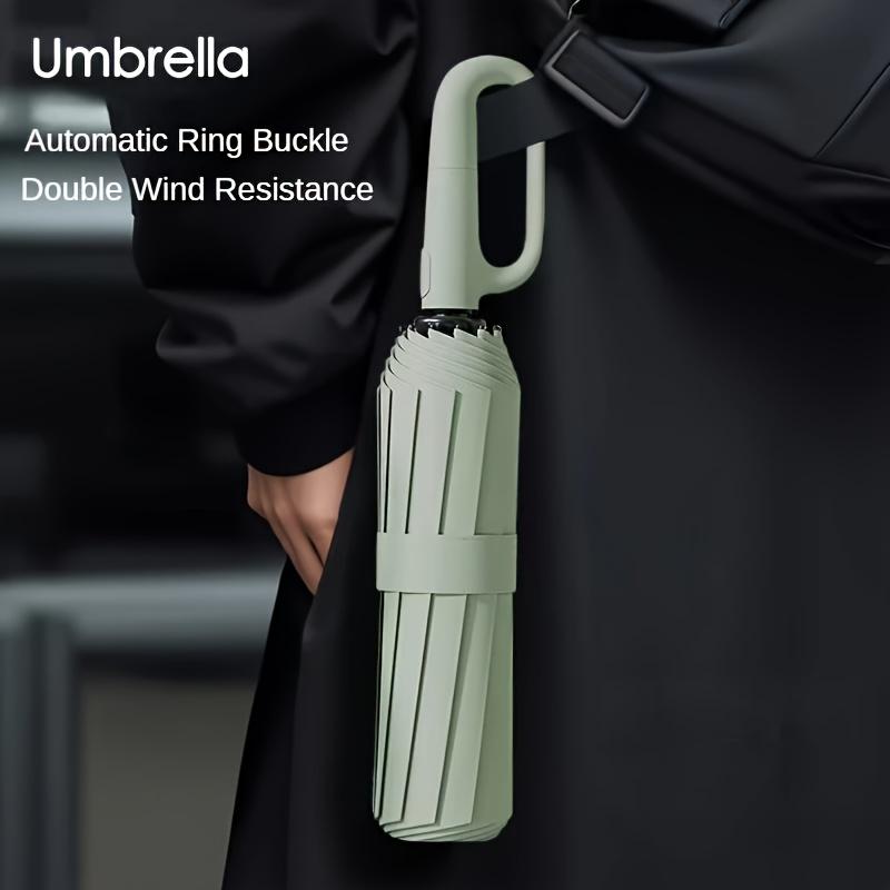 1PC Men's Women's Oversized Fully Automatic Buckle Umbrella Sunshade Anti-Storm Reverse Folding Design for Sunny Rainy Days