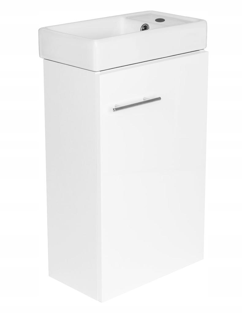 Bathroom Cabinet with Washbasin 60x40 Cm, White Gloss, Hanging, Small