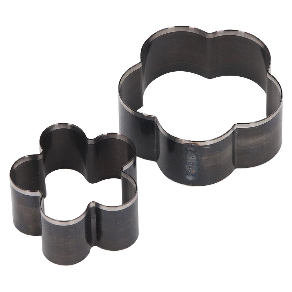 2Pcs Leather Cutting Die Set Flower Shaped Manual Punching Molding Alloy Steel Craft Tools 58mm