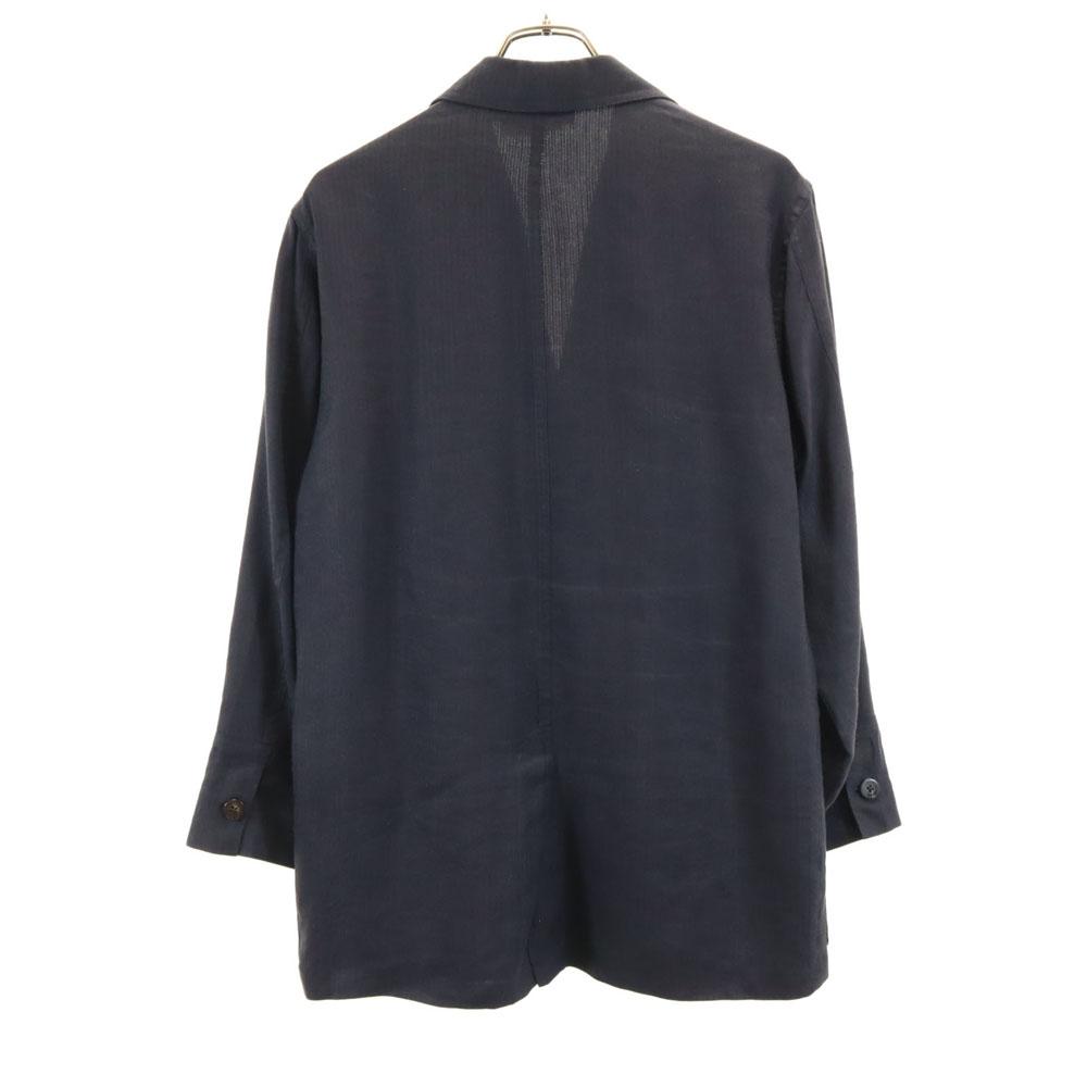 Salvatore Ferragamo 90s Italian linen old Herringbone Pattern tailored jacket Men's Used