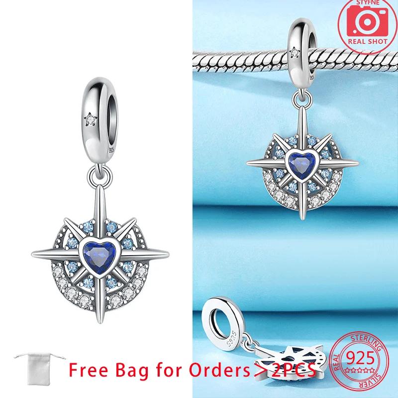 Sun Moon Star Astronaut Charms Beads Copper Zircon Pendant Fit Diy Original Bracelet Necklace Fine Jewelry Birthday Gift