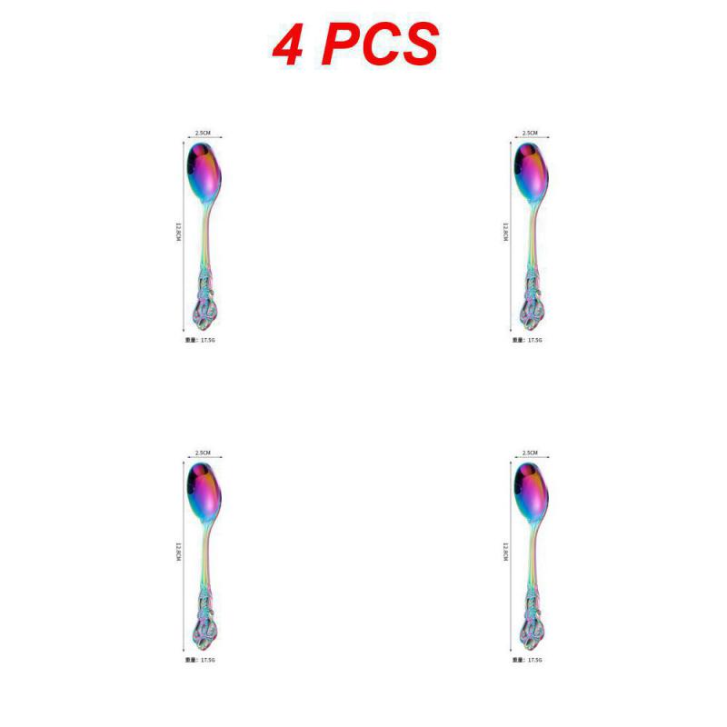 2/4/6 ST Kaffetillbehör Sked Rostfritt Stål Europeisk Stil Snidad Liten Kökstillbehör Snacks Skopa Matservis