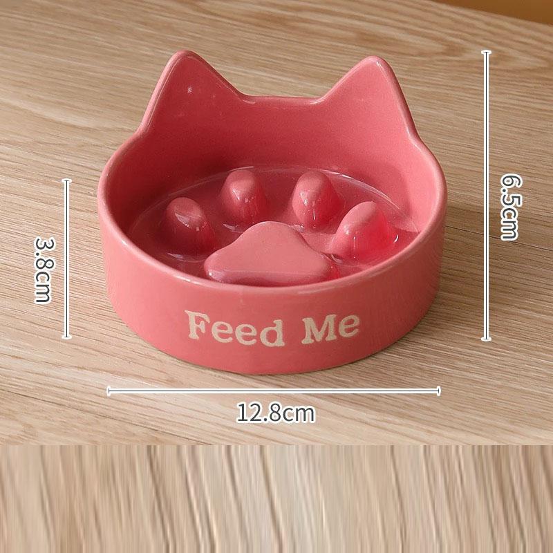 Creative Ceramic Anti-Choking Slow Eating Dog And Cat Bowl with Wooden Frame, Large Bore Dogs Food Bowls, Pet Supplies, 1Pc