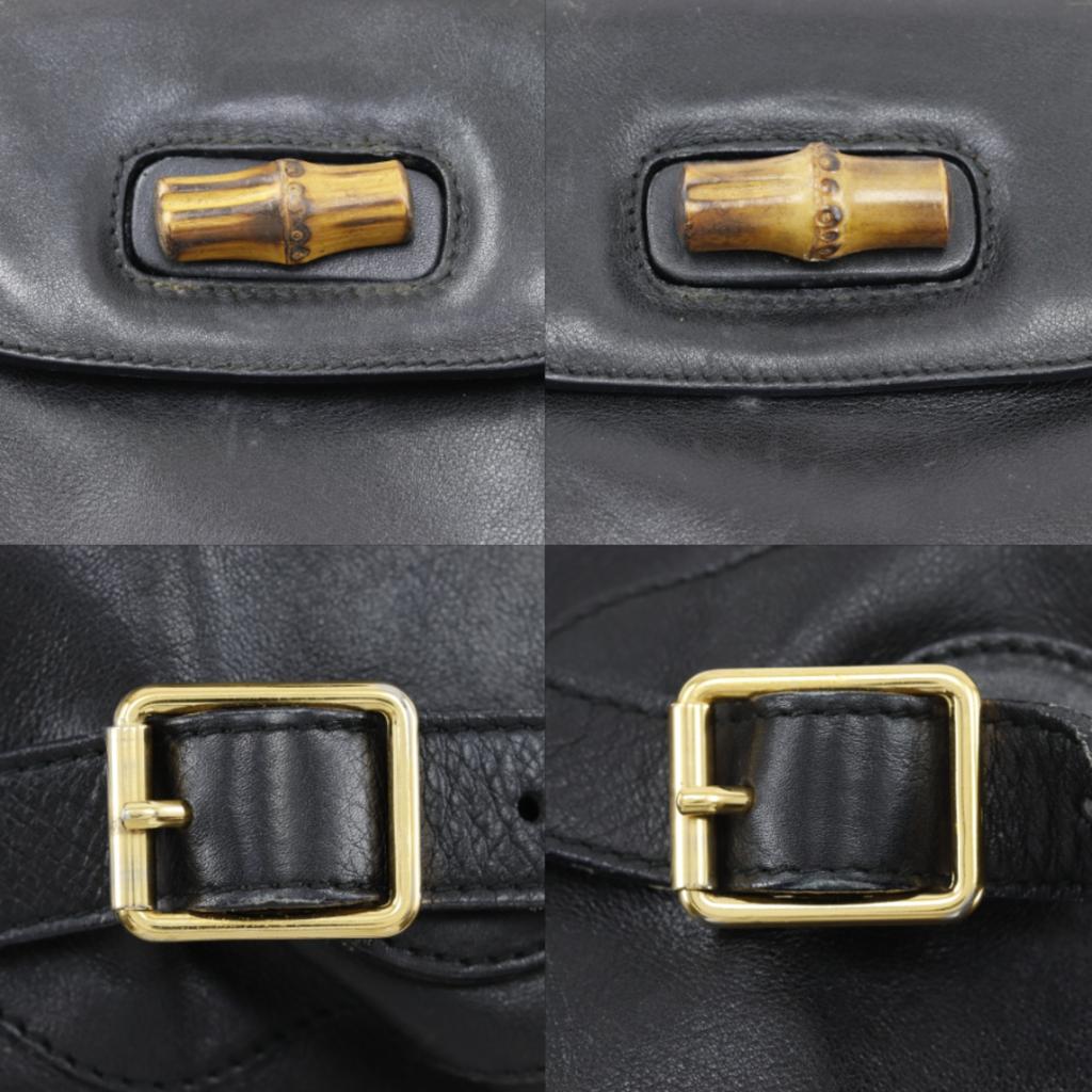 GUCCI Bamboo Backpack Daypack 003.2058.0016 black leather Women Used