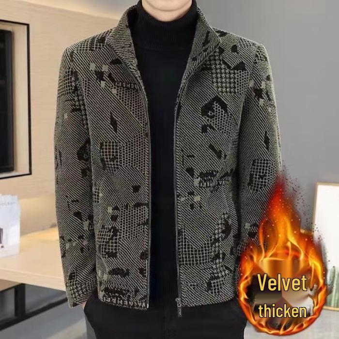 Men's High-End Thickened Woolen Jacket – American Style Autumn/Winter Casual Coat