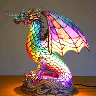 Table Lamp Resin Animal Shape Desktop Lamp Charming Colorful Night Light for Home Bedroom Decoration