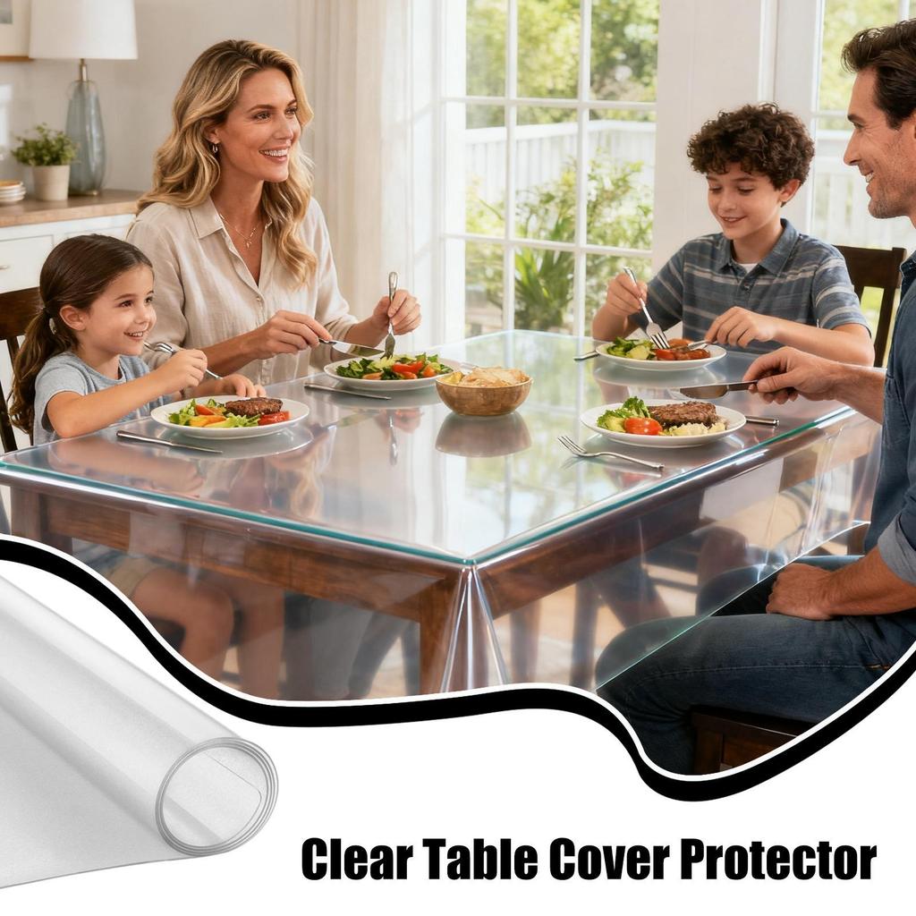 Clear Table Protector PVC Protective Pad 0.7mm Thick Desk Cover Protector For Kitchen Home Workplace Dressing Table Dining