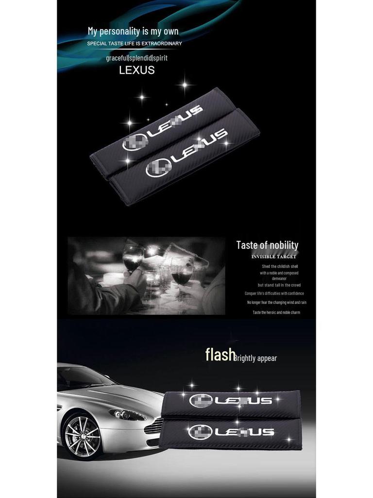 Alpina Modified Carbon Fiber Car Shoulder Pad Cover - Leather Finish