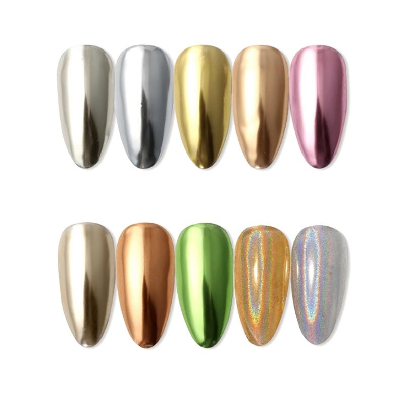 Aurora Pearl Silver Nails Glitter Dust Chrome Moonlight Silver Rubbing On Powder Shell Mirror Pigment Nail Art Supplies Decorati