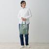 Rootote A4 Tote Bag, Gingham Check, SN, Archait Laminate, Q 1028 (01 Check Green)