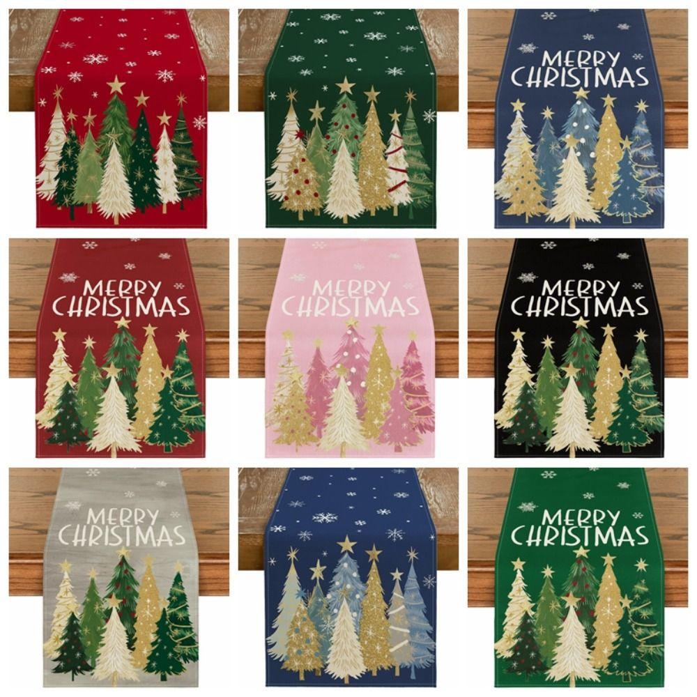 Christmas Tree Christmas Table Flag Desk Decor Xmas Tablecloth Christmas Table Runner Home Decor
