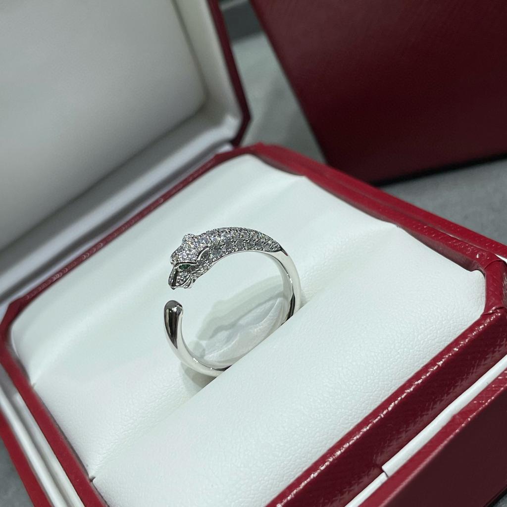 Hot Brand Vintage Women's Ring Luxury Jewelry For Women Designer 925 Sterling Silver Leopard Rings Fashion Lady Diamond Rings