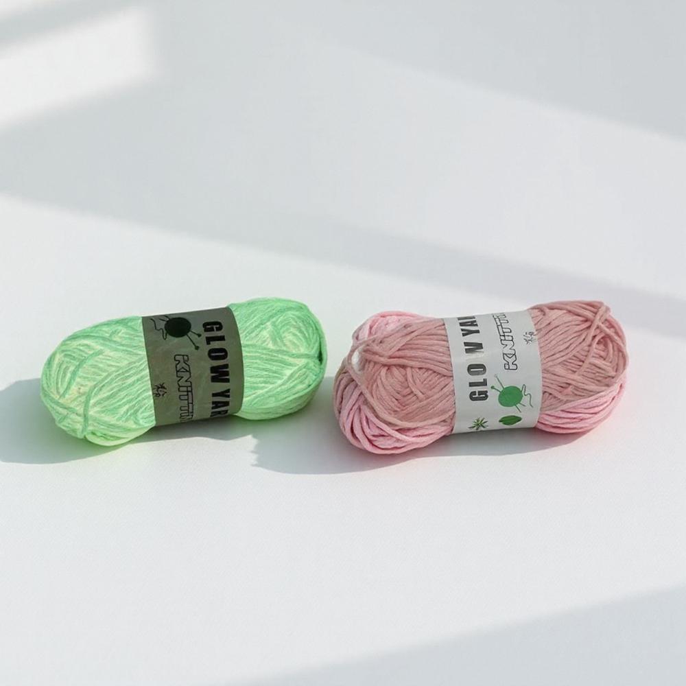 50M/2mm Knitting Yarn, Polyester Glow in the Dark, Anti-Fade, Soft for DIY Crochet, Scarves, Hats, and Shawls, for Hand Knitting