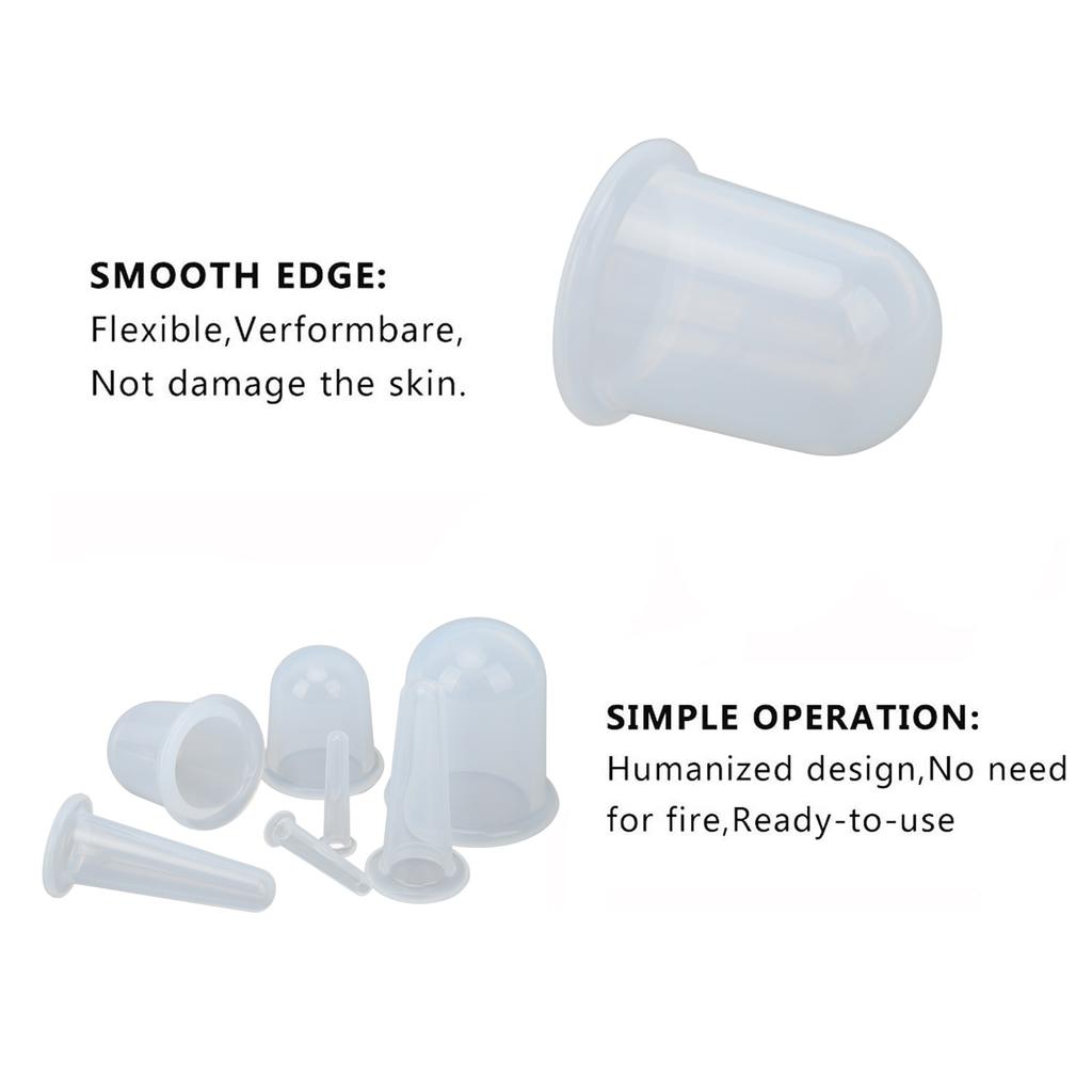 7pcs Cupping Therapy Set Massaging Food Grade Silicone Mini Facial Cupping Set for Home Transparent