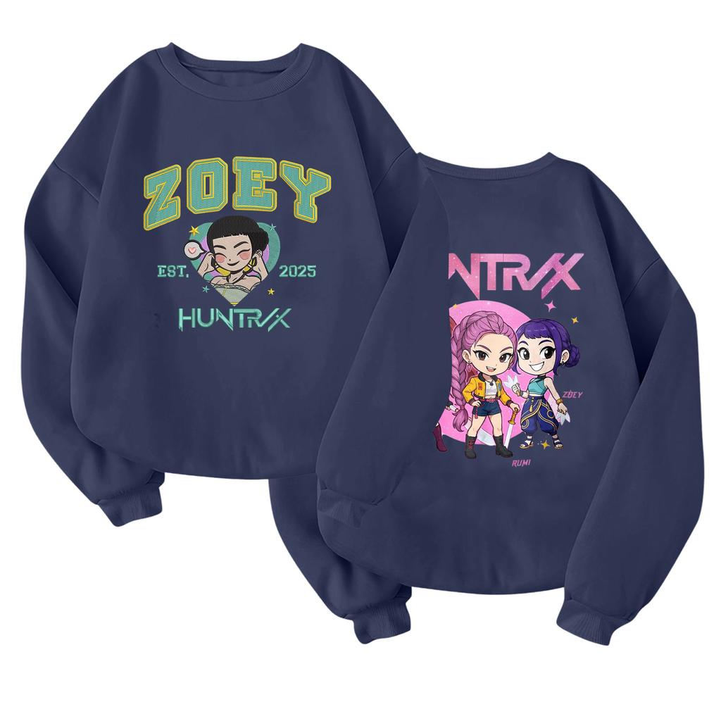 Children's Fashionable Lightweight Long-sleeved Round Neck Pullover With Pockets Printed Pullover