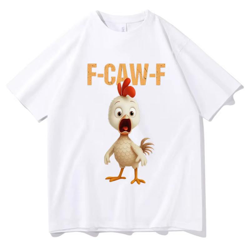 F Caw F Kuřecí Tričko Pláž Úžasné Ženy Humor Pohodlné Tričko Kuře Hip Hop Estetické Ležérní Oversized Výprodej Topy Streetwear
