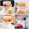 Beverage Dispenser 4L Detachable Fridge Cold Drink Dispenser Large Capacity 4 Compartment Rotating with Spigot for Tea for Home